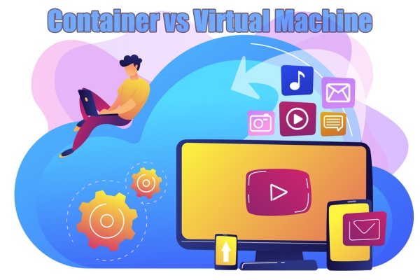 Cloud computing, Virtual Machine e Container - Immagine grafica che richiama l'importanza del Cloud e della virtualizzazione per abilitare il paradigma della containerizzazione delle applicazioni