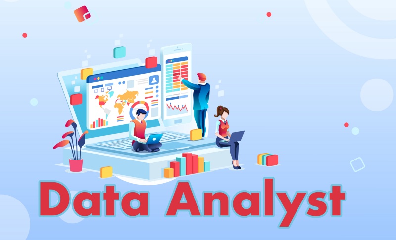 Data Analyst, immagine grafica che richiama la figura dell'analista dei dati