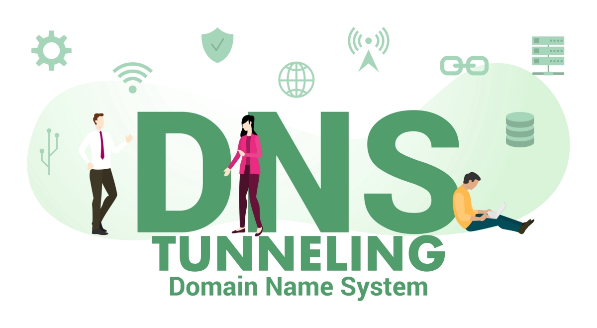 DNS Tunneling: immagine grafica con la scritta in sovra-impressione